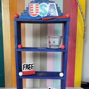 Handmade Patriotic Blue USA Shelf